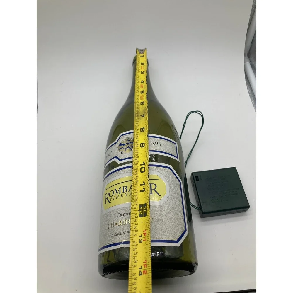 Rombauer Vineyards 2012 Chardonnay 1.5L Magnum Upcycled Lighted Bottle Lamp